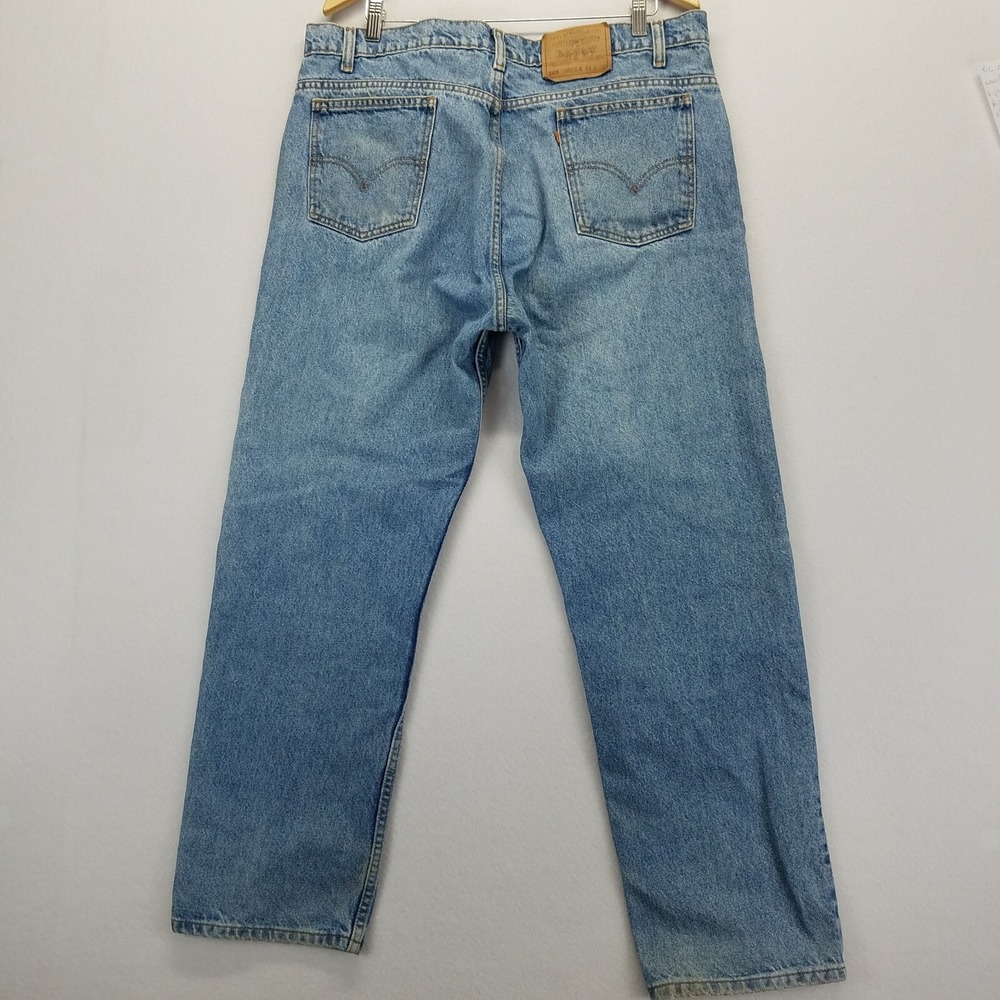 Vtg Levis 505 Jeans Men Sz 39 x 28.5 Blue Denim Orange Tab Straight Leg Regular